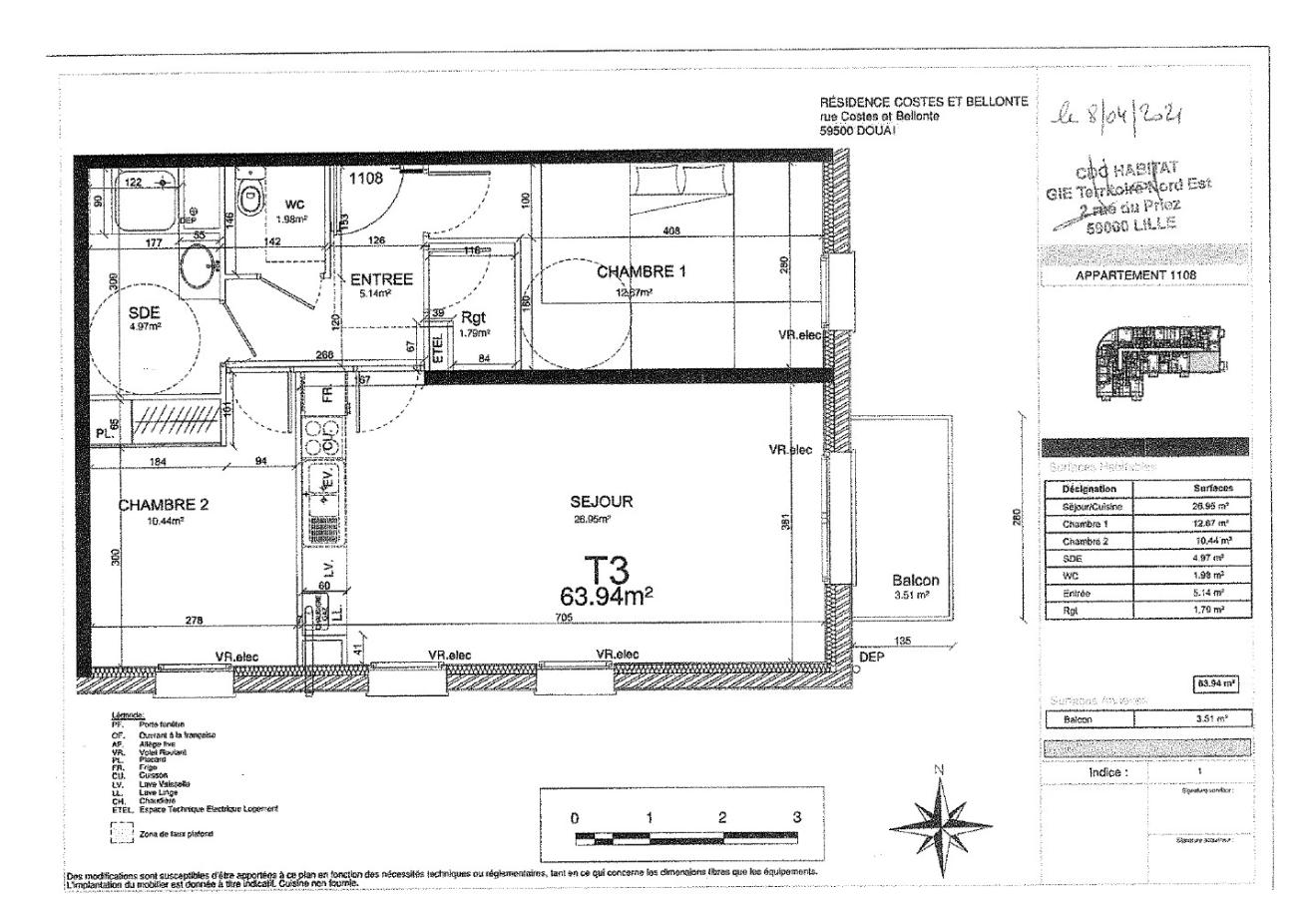 
																																							3 pièces - 
																																						1er étage - 65m² - 652,08 € - Photo #7