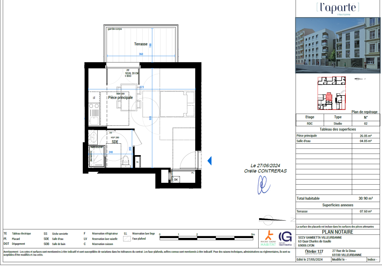 
																			1 pièce - 
																		RDC - 31m² - 559,25 € - Photo #1