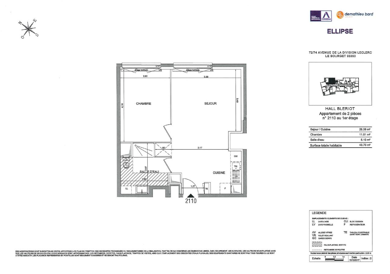 
																			2 pièces - 
																		1er étage - 44m² - 882,97 € - Photo #1