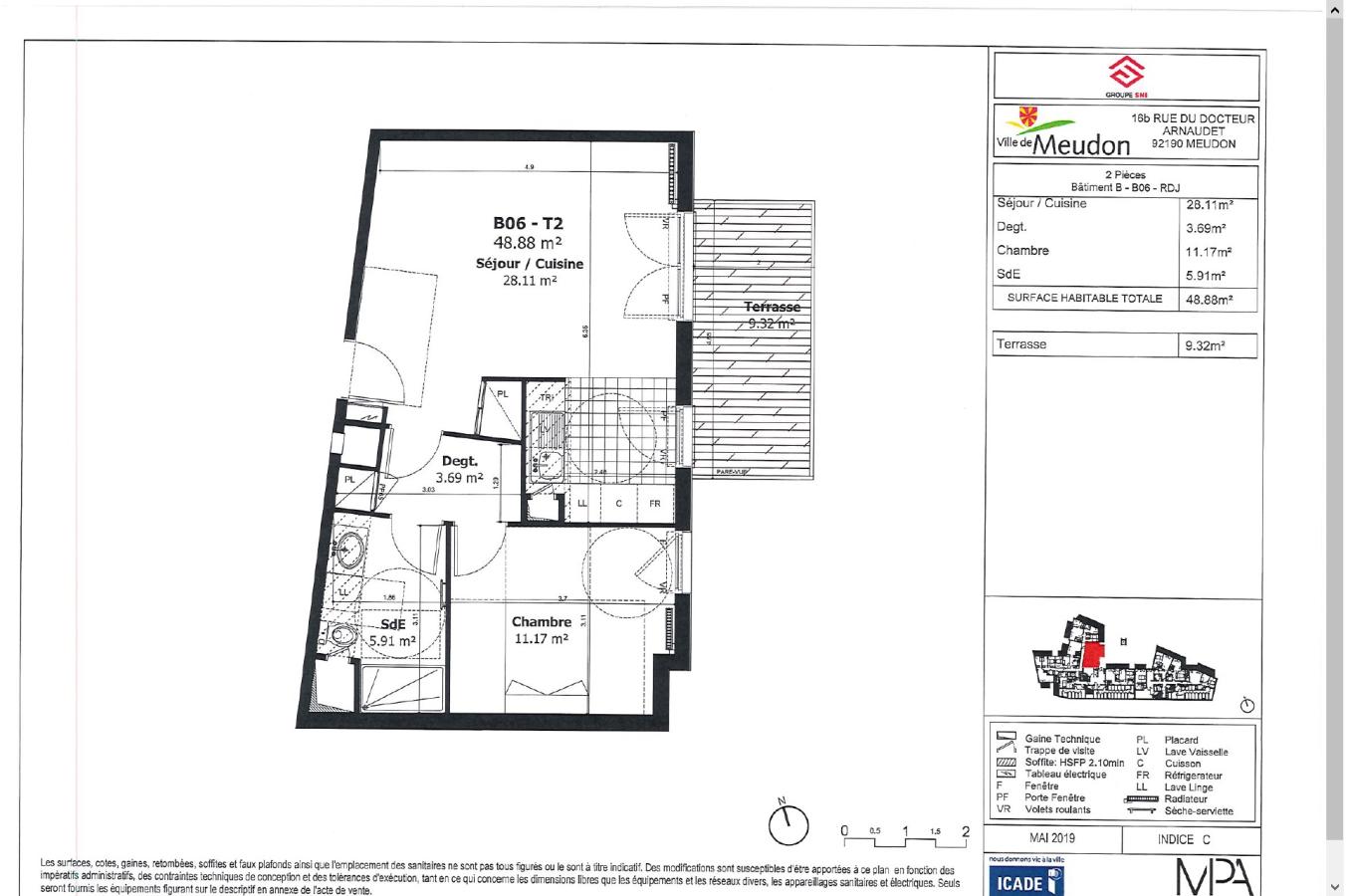 
																																							2 pièces - 
																																						RDC - 49m² - 1 245,21 € - Photo #1