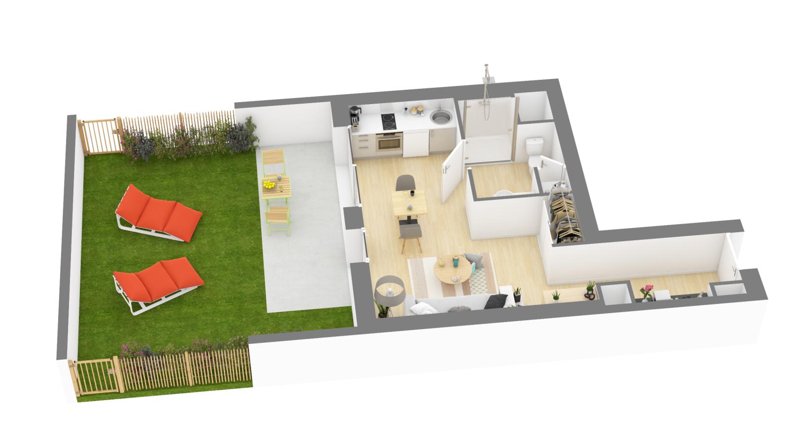 
																			1 pièce - 
																		RDC - 30m² - 486,68 € - Photo #3