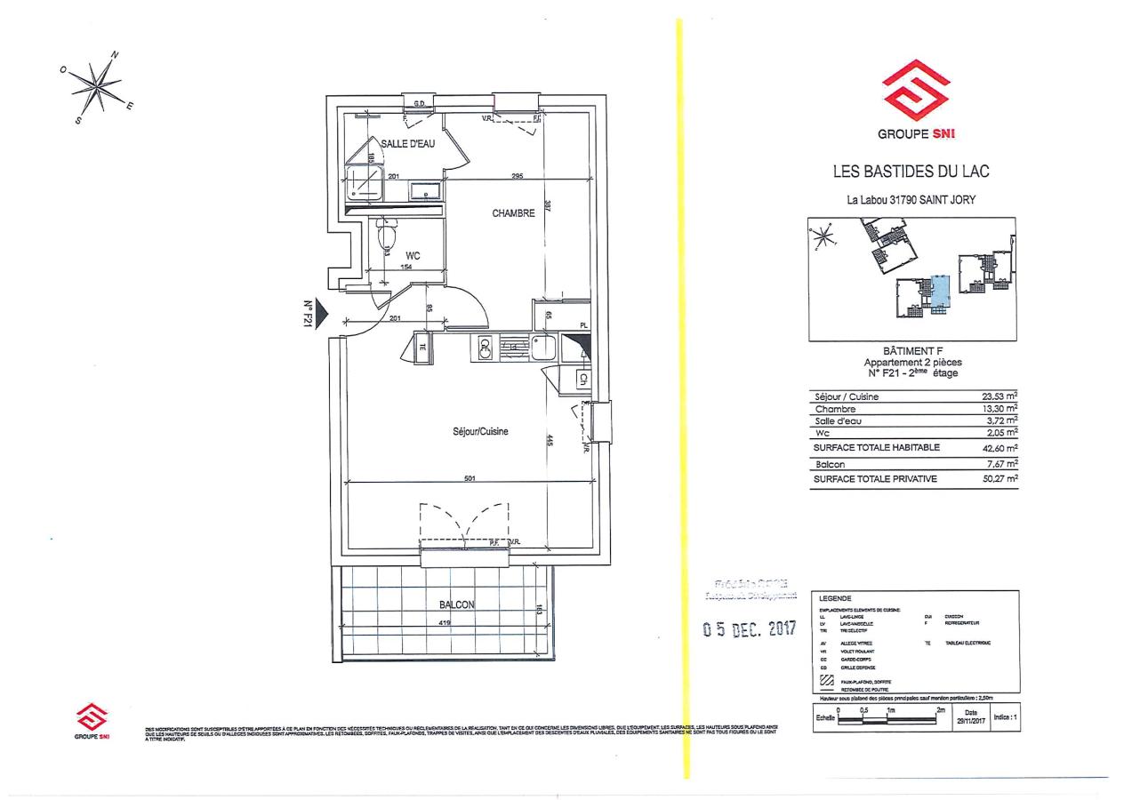 
																																							2 pièces - 
																																						2ème étage - 42m² - 520,11 € - Photo #2