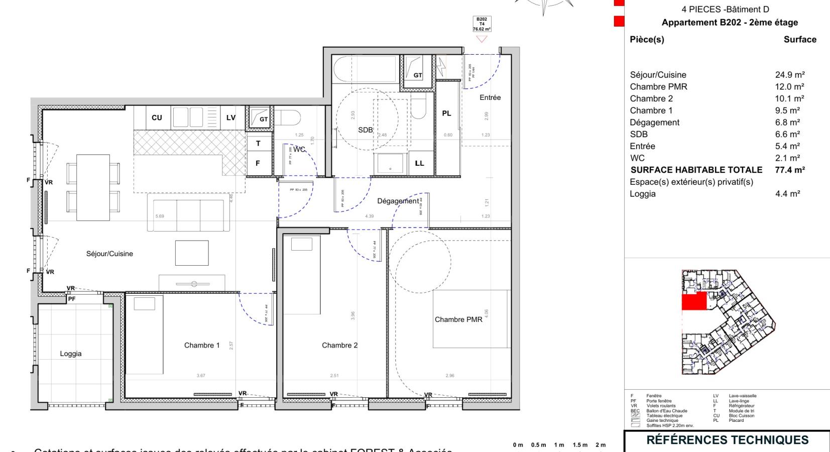 4 pièces - 2ème étage - 77m² - 1 431,89 € - Photo #0
