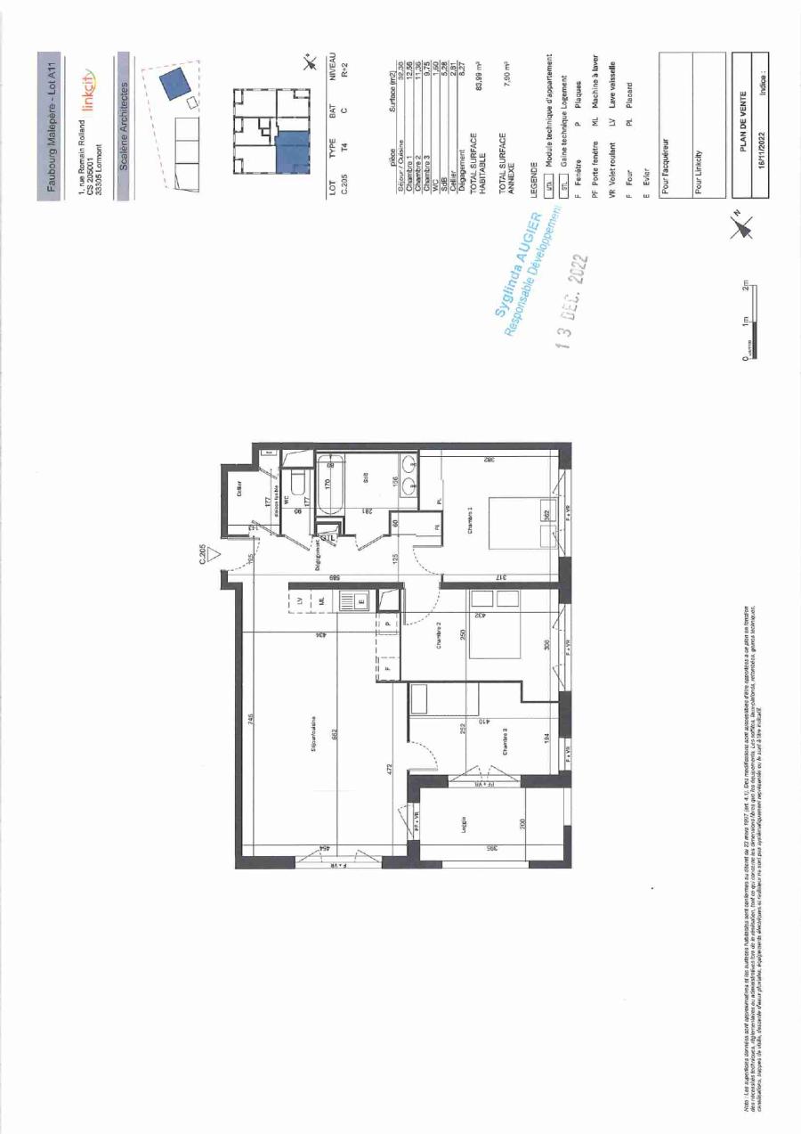 
																																							4 pièces - 
																																						2ème étage - 84m² - 1 136,99 € - Photo #1