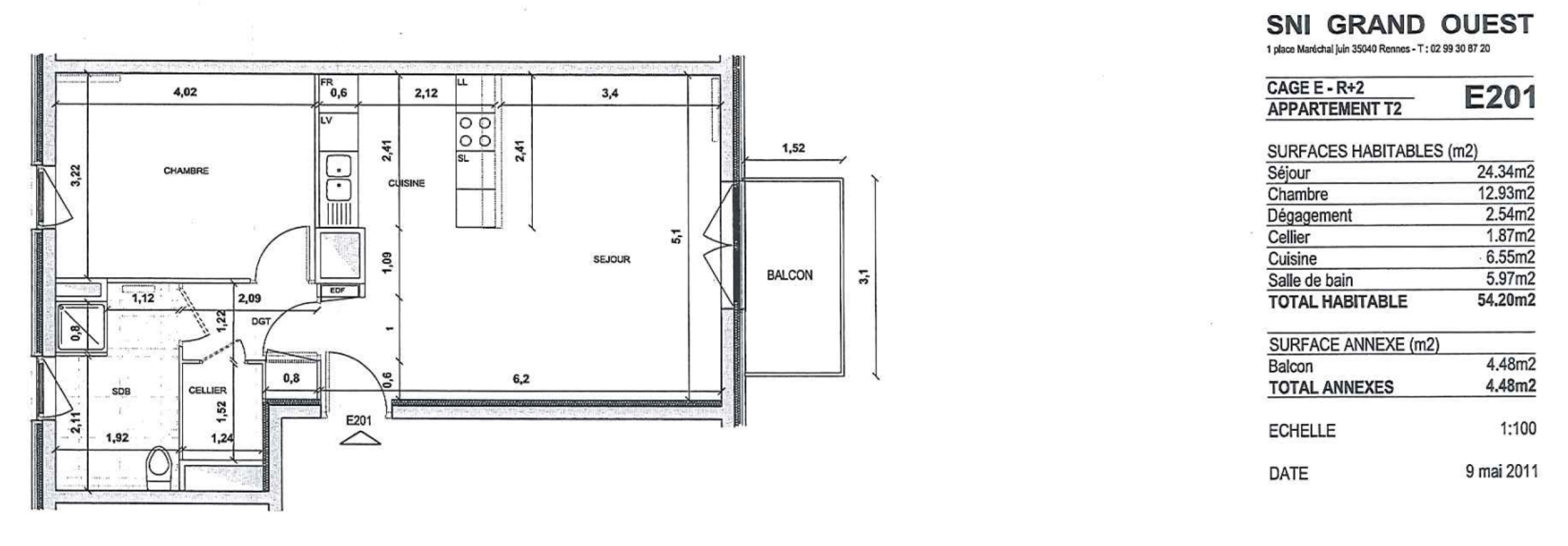 
																			2 pièces - 
																		2ème étage - 51m² - 697,91 € - Photo #5