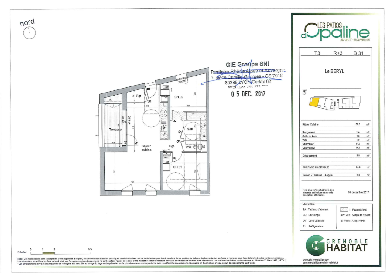 
																			3 pièces - 
																		3ème étage - 64m² - 937,59 € - Photo #3