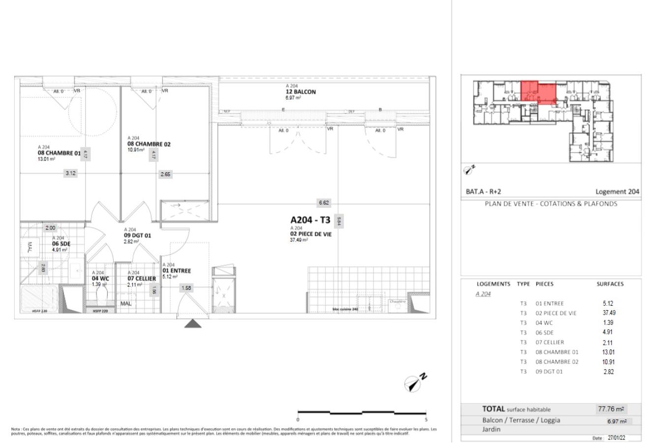 3 pièces - 2ème étage - 78m² - 971,14 € - Photo #4