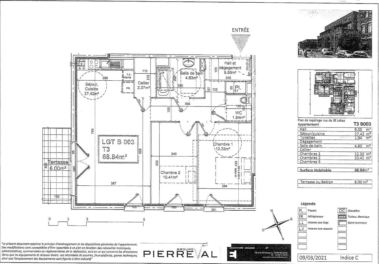 
																																							3 pièces - 
																																						RDC - 69m² - 727,81 € - Photo #5