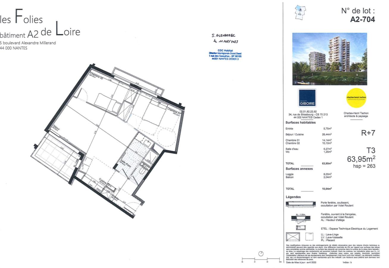 
																																							3 pièces - 
																																						7ème étage - 64m² - 915,07 € - Photo #5