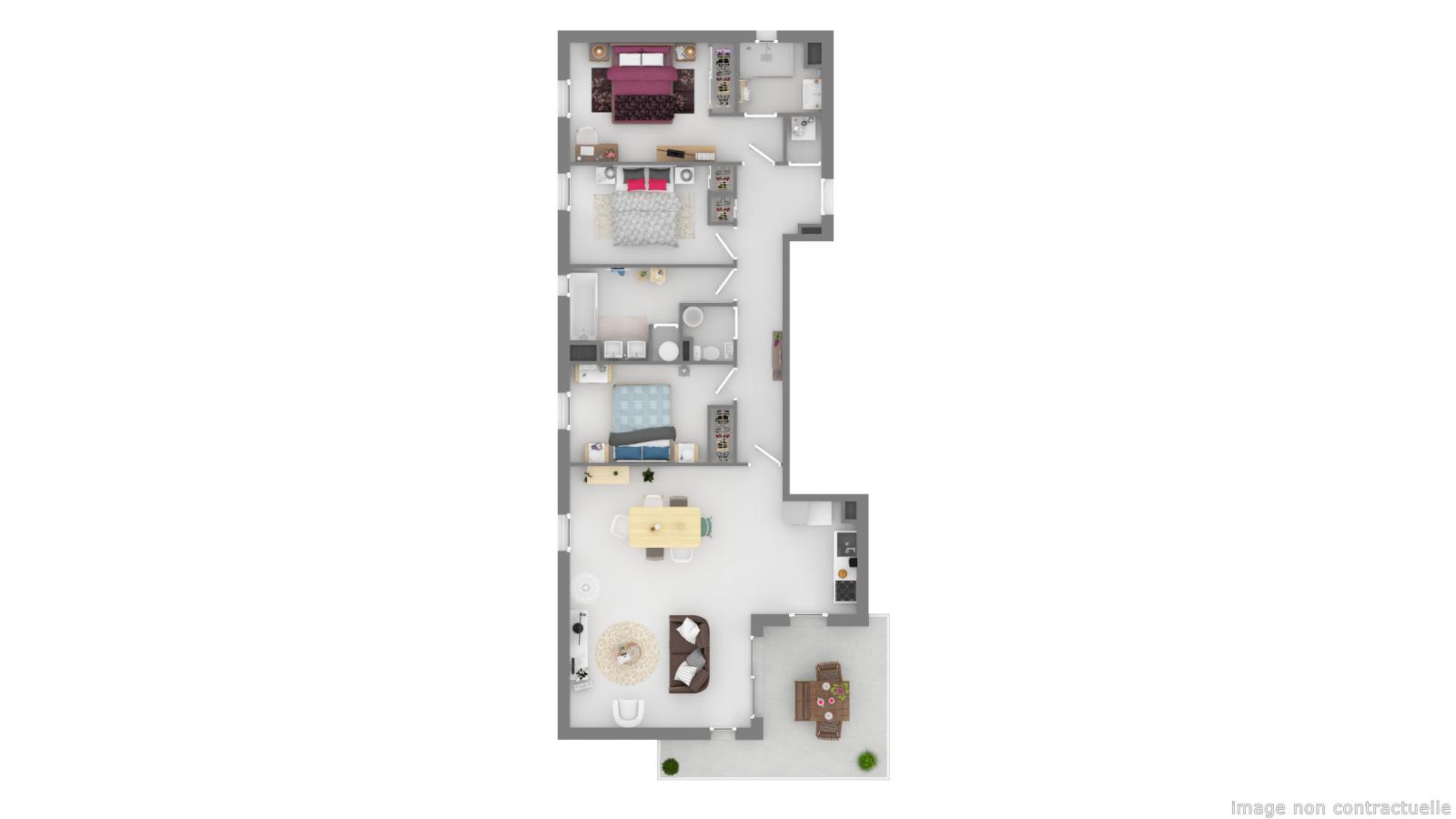 
																			4 pièces – 
																		1er étage – 100m² - 1 541,15 € - Photo #0