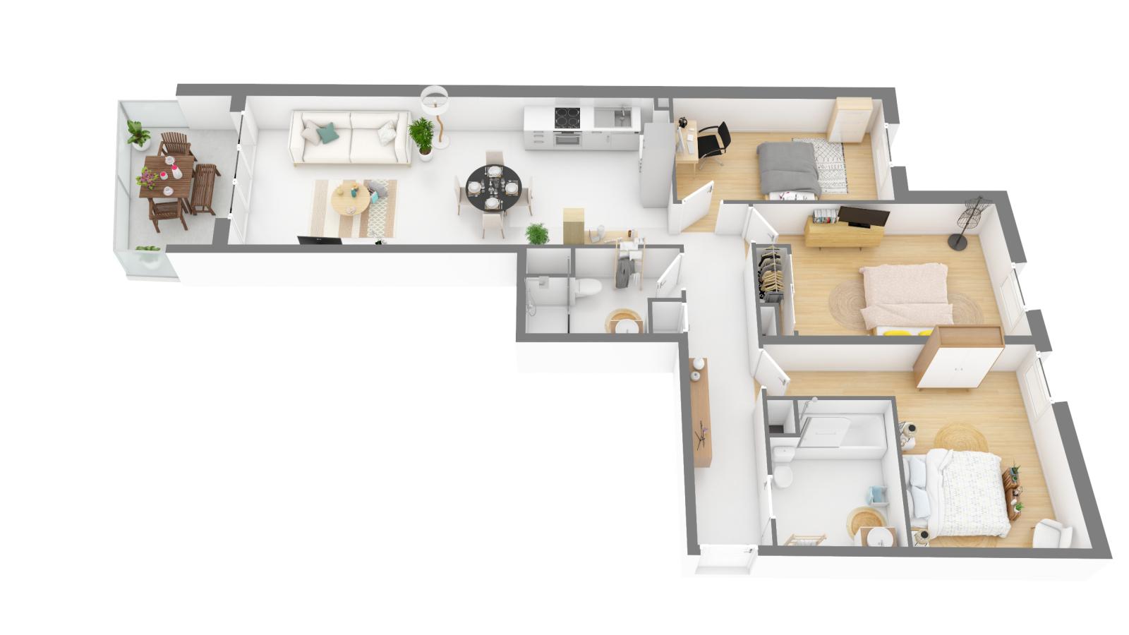 
																																							4 pièces - 
																																						4ème étage - 84m² - 1 820,76 € - Photo #1