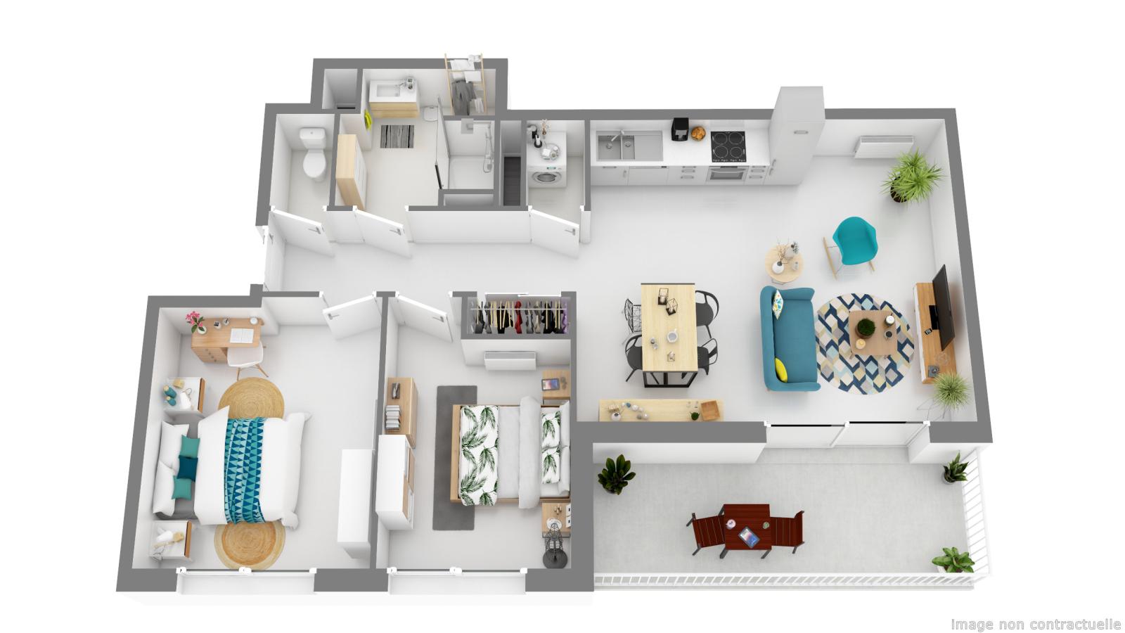 
																																							3 pièces - 
																																						2ème étage - 62m² - 782,29 € - Photo #1