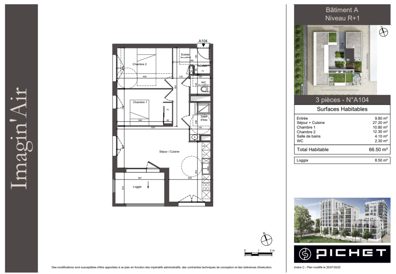 
																																							3 pièces - 
																																						1er étage - 67m² - 1 047,31 € - Photo #1