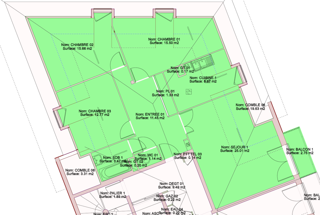 
																																							4 pièces - 
																																						3ème étage - 77m² - 971,22 € - Photo #1