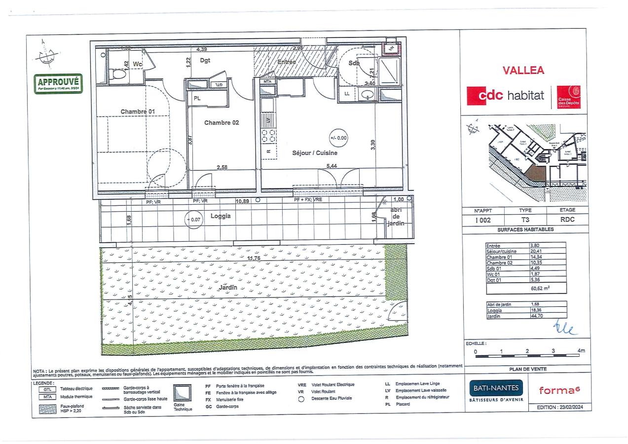 
																																							3 pièces - 
																																						RDC - 61m² - 829,94 € - Photo #1