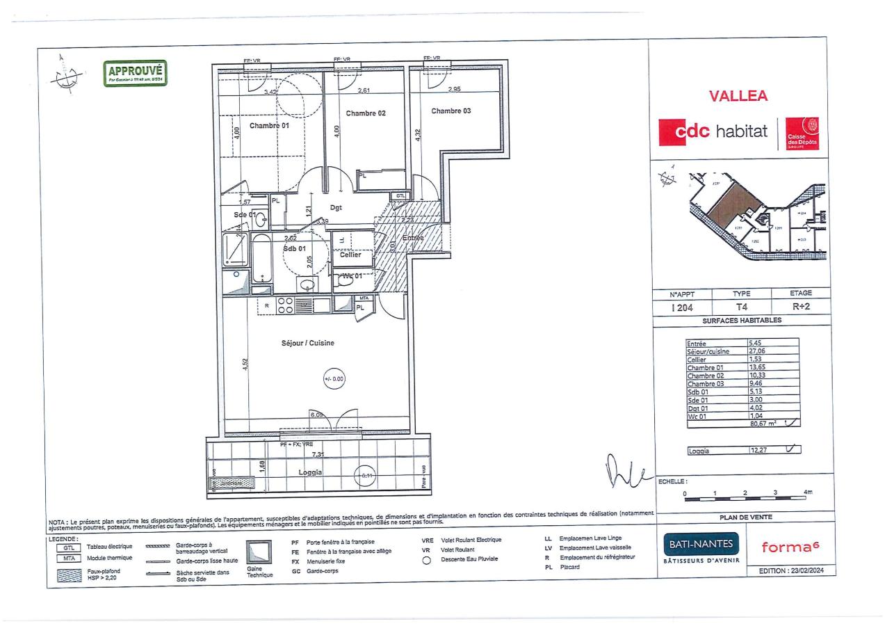 
																																							4 pièces - 
																																						2ème étage - 81m² - 1 080,59 € - Photo #4