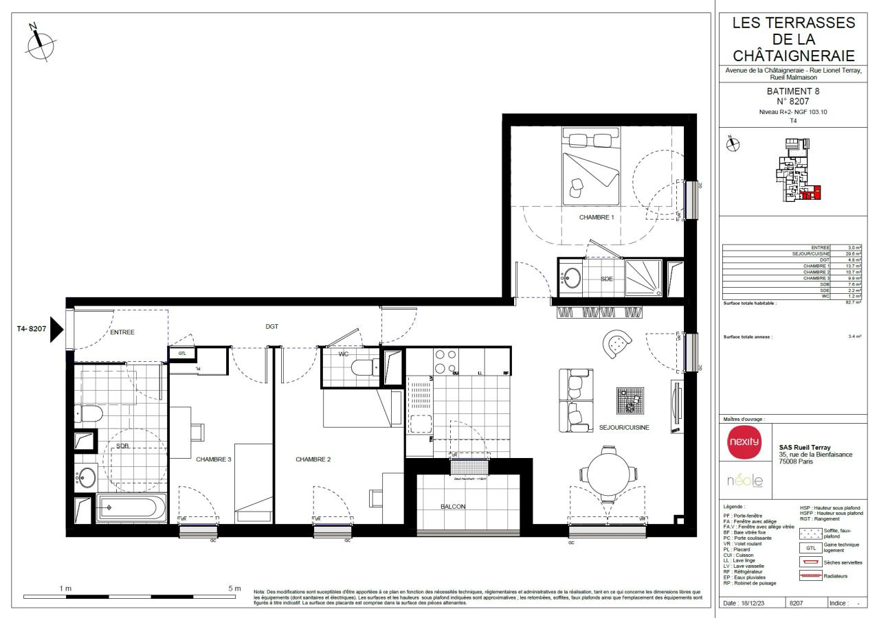 
																																							4 pièces - 
																																						2ème étage - 83m² - 1 847,65 € - Photo #2