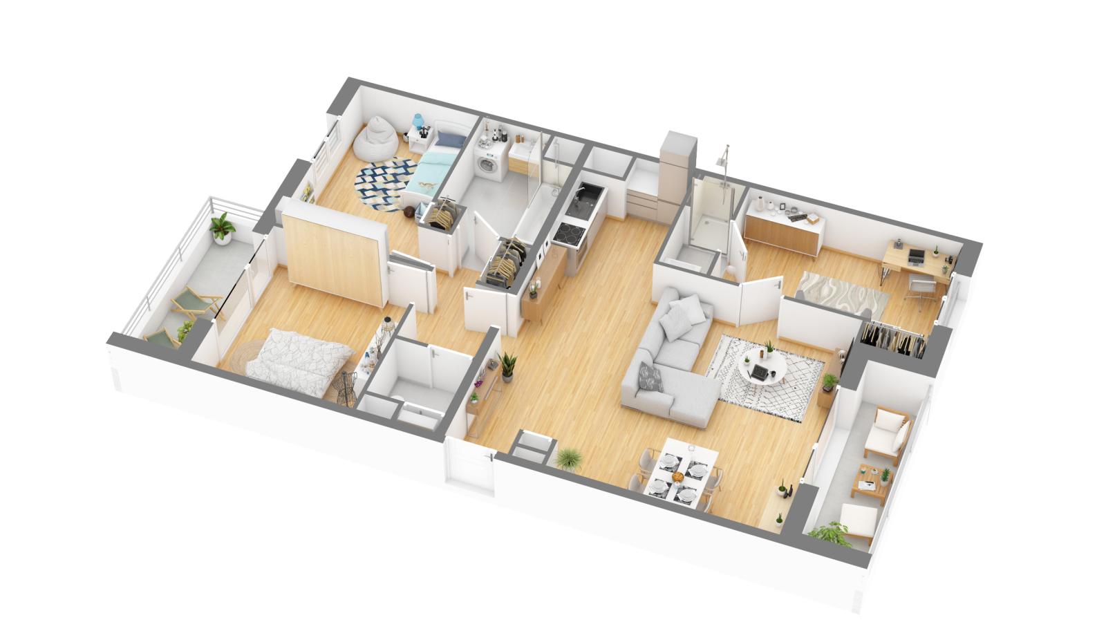 4 pièces - 4ème étage - 92m² - 993,11 € - Photo #6