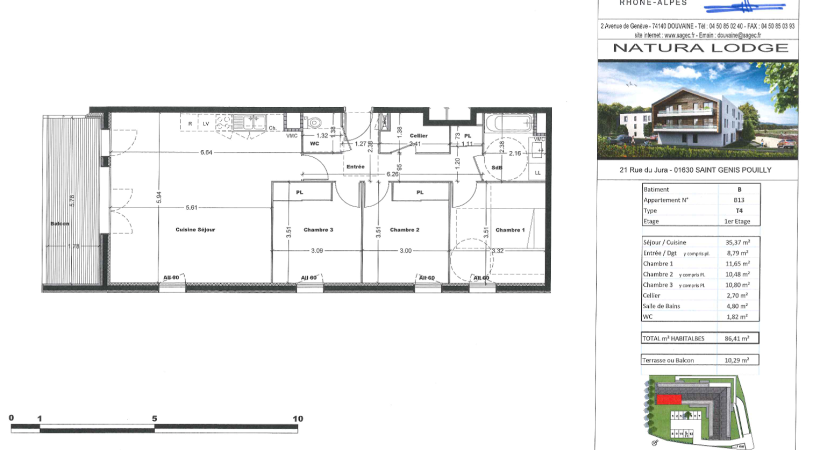 
																																							4 pièces - 
																																						1er étage - 86m² - 1 385,15 € - Photo #1
