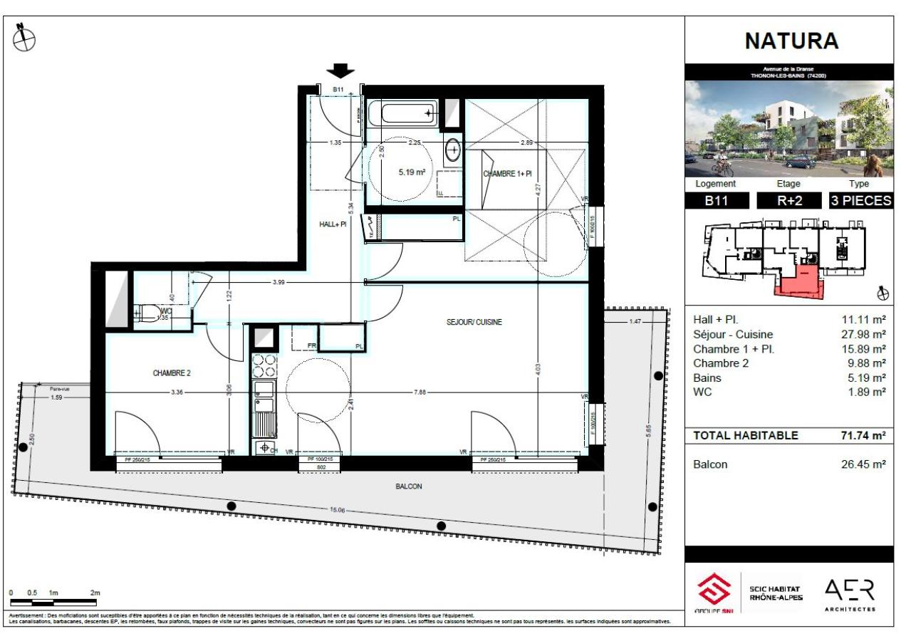 
																																							3 pièces - 
																																						2ème étage - 72m² - 944,95 € - Photo #4