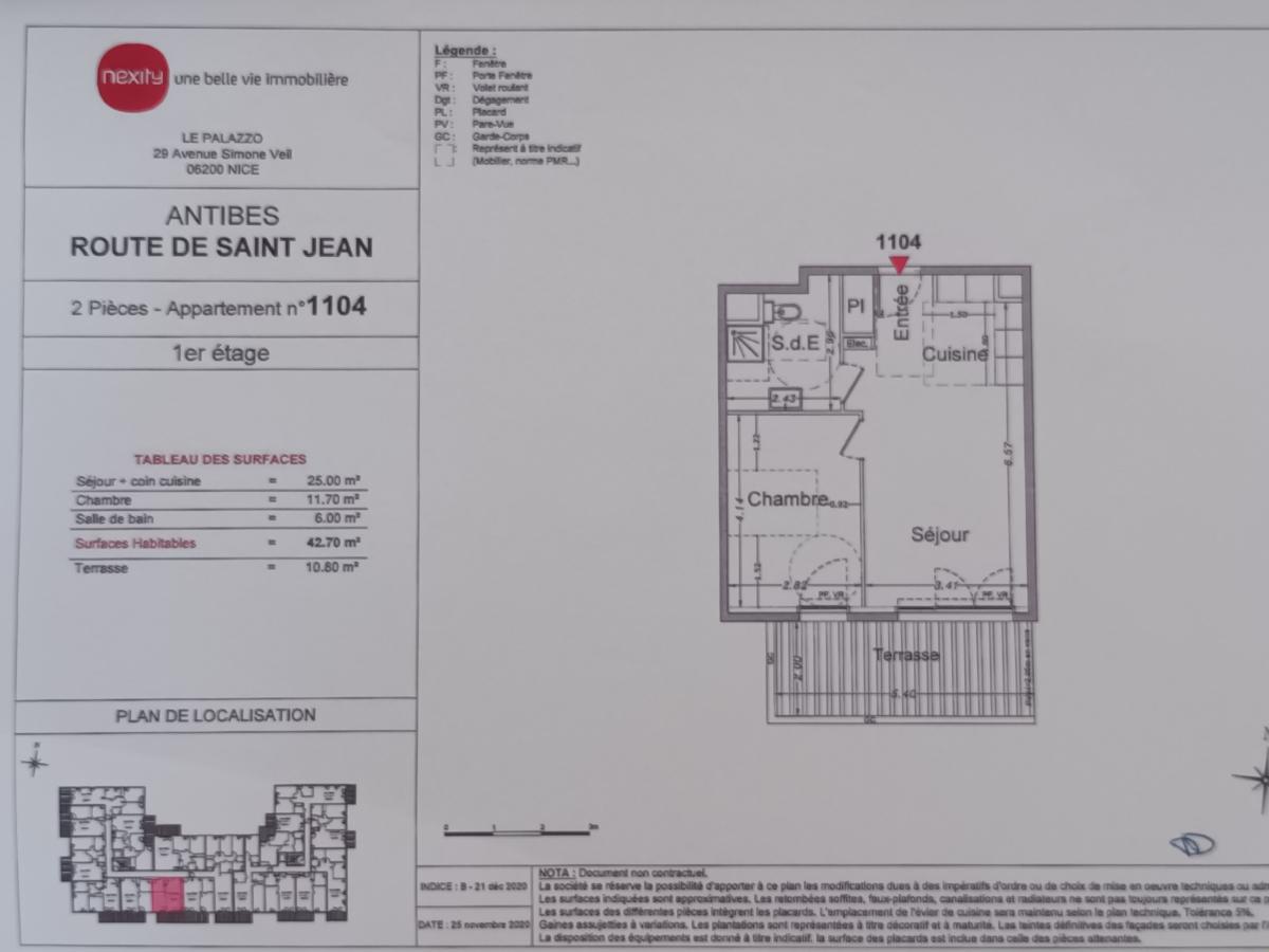 
																																							2 pièces - 
																																						1er étage - 43m² - 891,45 € - Photo #1