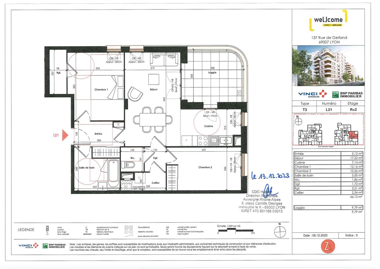 3 pièces - 2ème étage - 66m² - 942,30 € - Photo #0