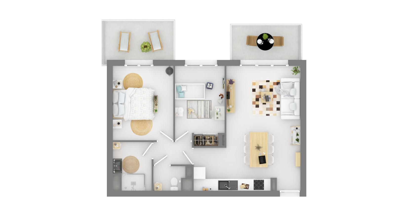 
																			3 pièces - 
																		2ème étage - 60m² - 1 055,05 € - Photo #0