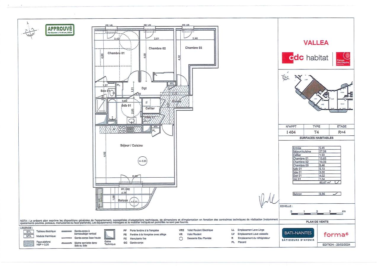 
																																							4 pièces - 
																																						4ème étage - 81m² - 1 097,72 € - Photo #4