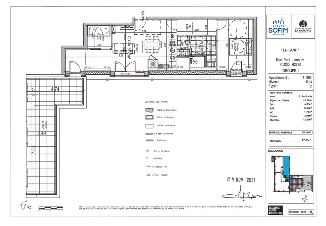 
																			2 pièces - 
																		3ème étage - 53m² - 810,94 € - Photo #0