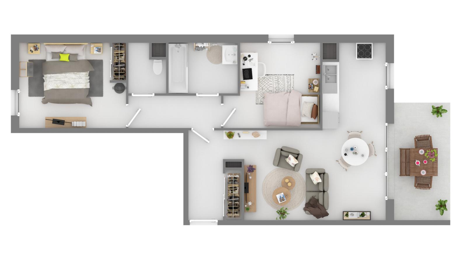 
																			3 pièces - 
																		RDC - 63m² - 798,85 € - Photo #0