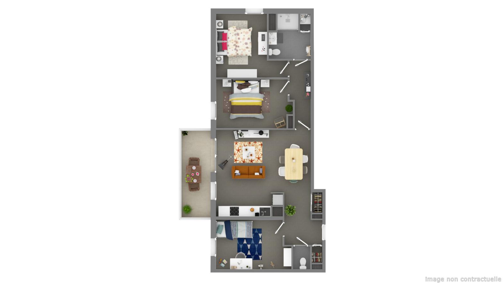 4 pièces - 2ème étage - 75m² - 821,88 € - Photo #2
