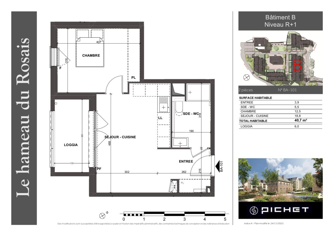 
																																							2 pièces - 
																																						1er étage - 41m² - 671,22 € - Photo #1