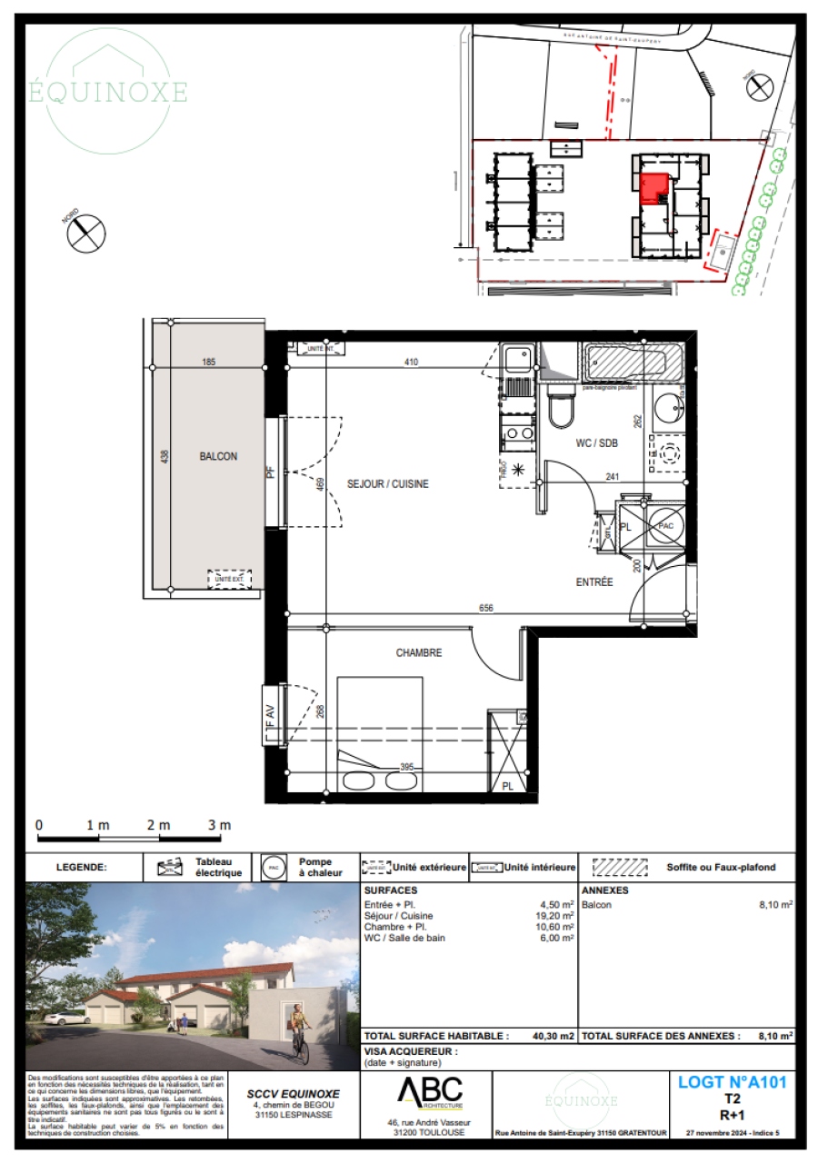 
																			2 pièces - 
																		1er étage - 40m² - 568,73 € - Photo #0