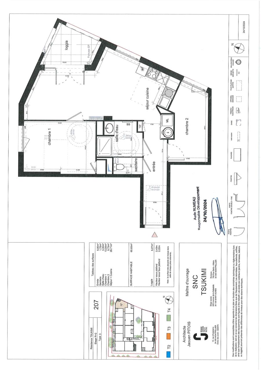 3 pièces - 2ème étage - 65m² - 1 018,28 € - Photo #1