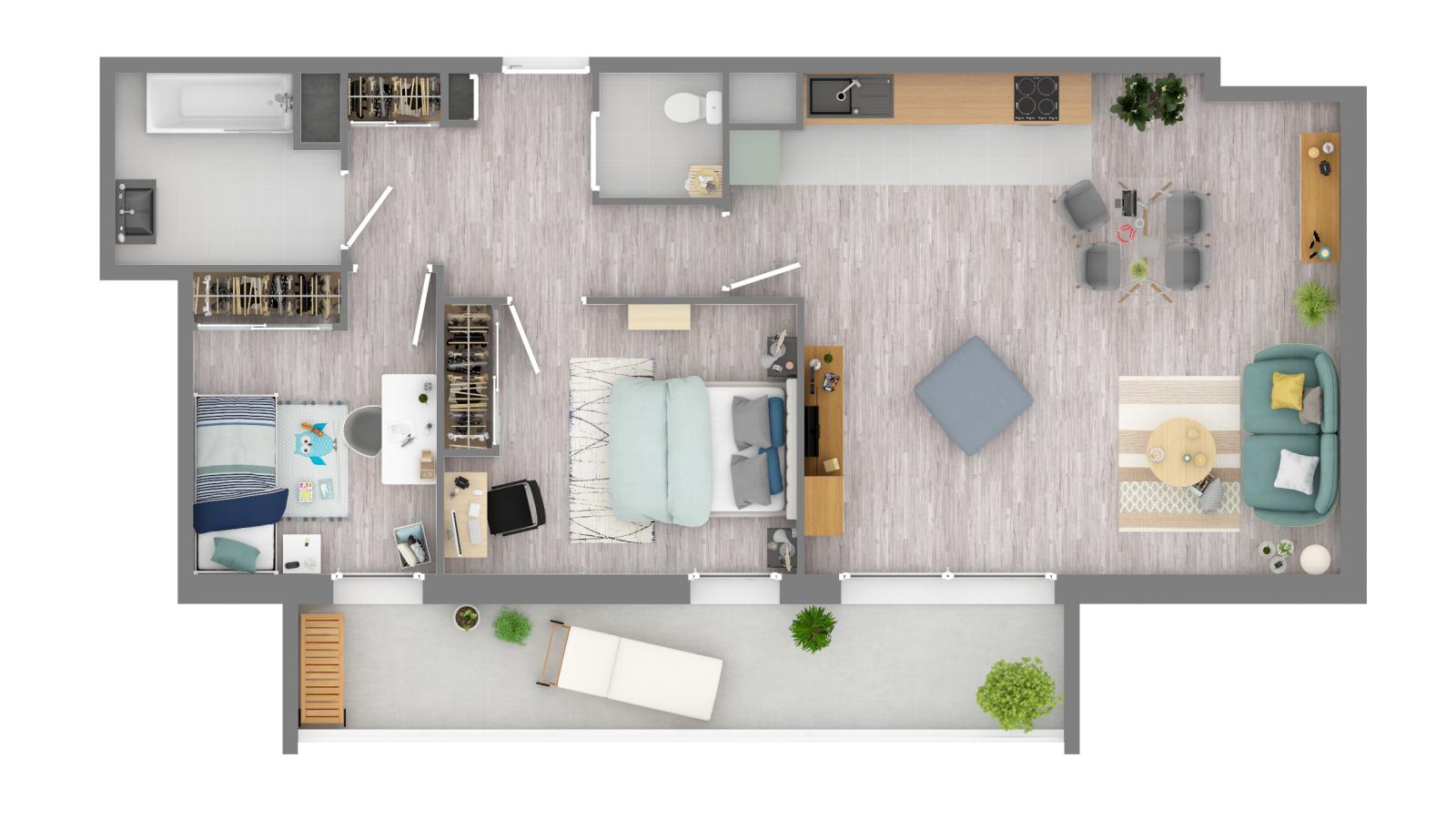
																																							3 pièces - 
																																						1er étage - 75m² - 974,81 € - Photo #4