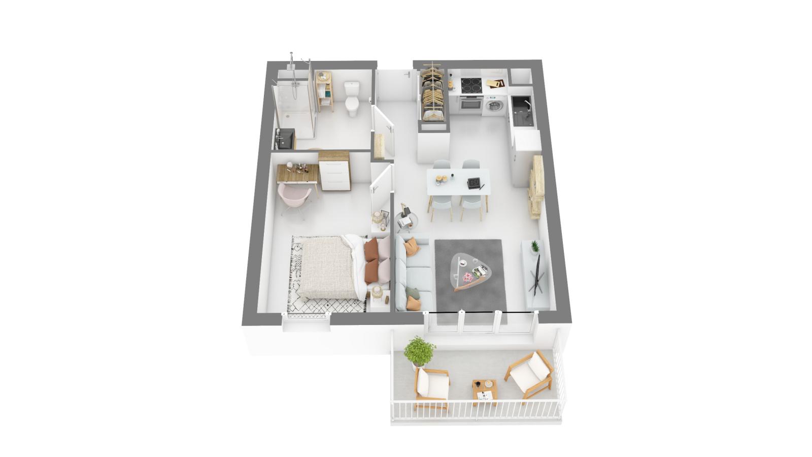 2 pièces - RDC - 45m² - 685,97 € - Photo #7
