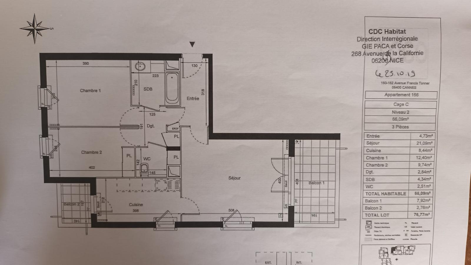 
																																							3 pièces - 
																																						2ème étage - 66m² - 1 119,38 € - Photo #1