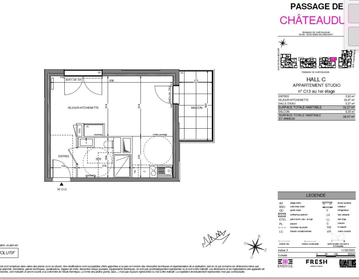 
																																							1 pièce - 
																																						1er étage - 35m² - 1 199,56 € - Photo #1
