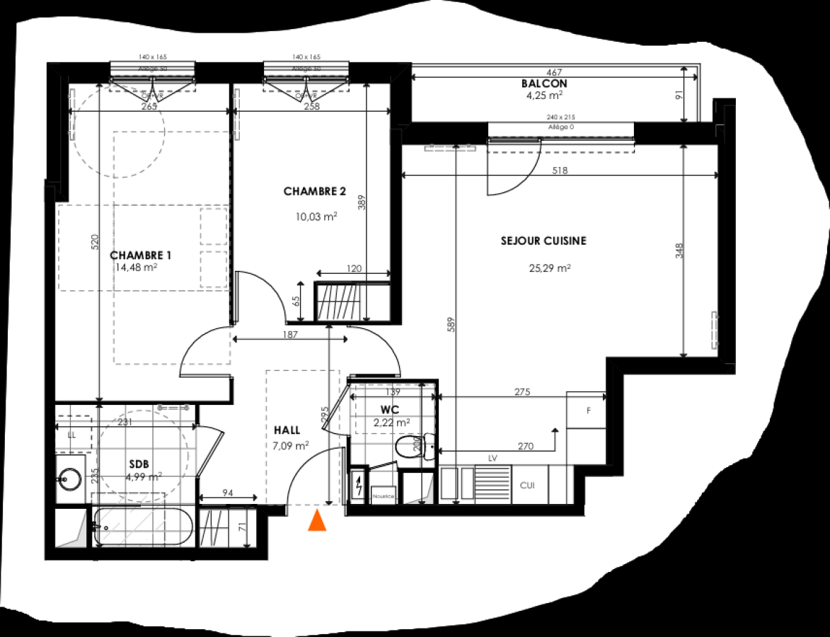 
																																							3 pièces - 
																																						2ème étage - 64m² - 793,26 € - Photo #5