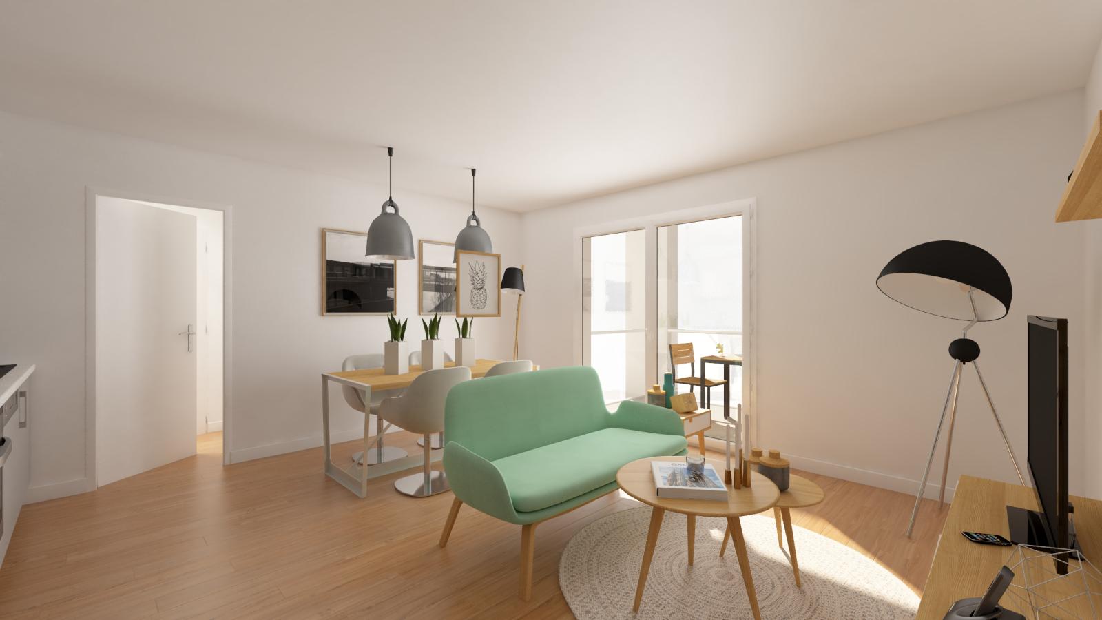 
																																							2 pièces - 
																																						2ème étage - 47m² - 613,73 € - Photo #4