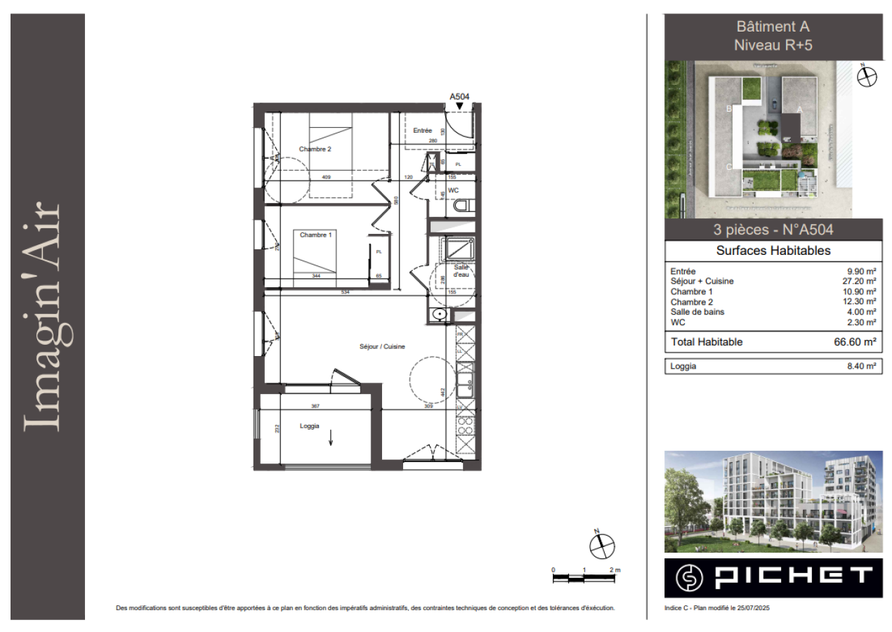 
																																							3 pièces - 
																																						5ème étage - 67m² - 1 054,44 € - Photo #1