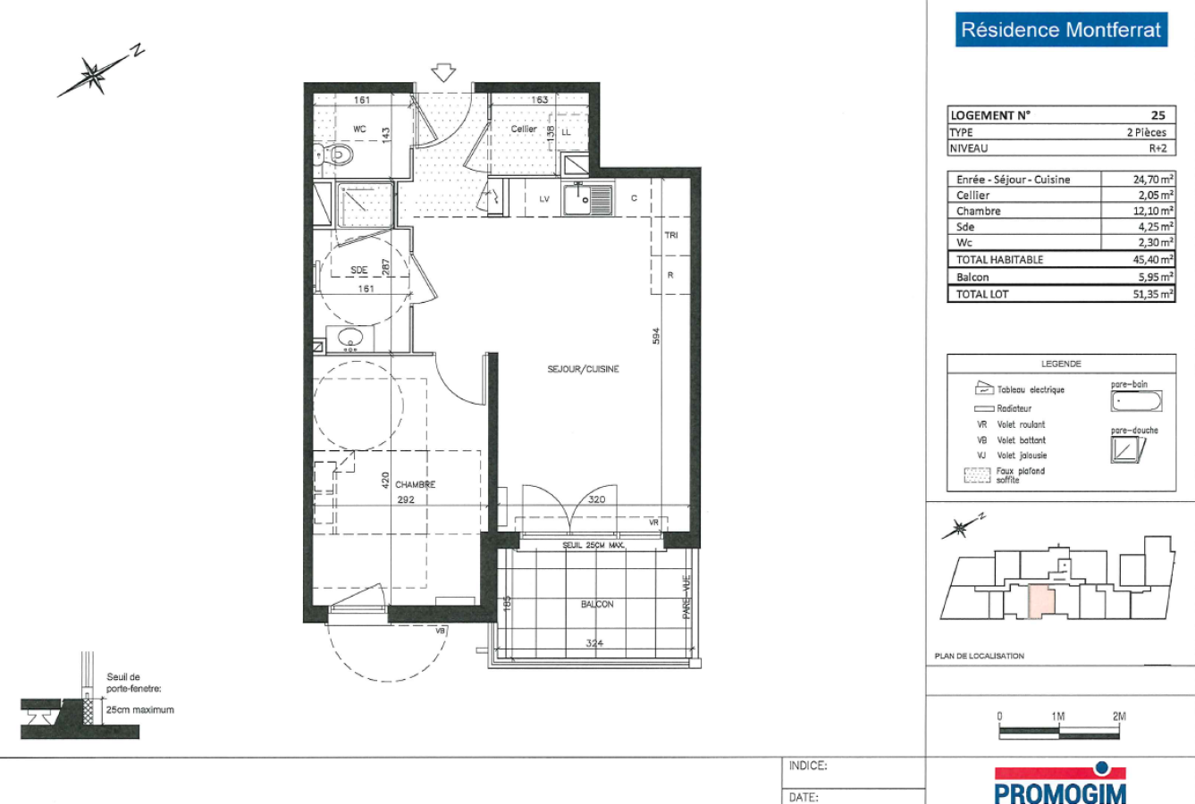 
																			2 pièces - 
																		2ème étage - 45m² - 726,69 € - Photo #3