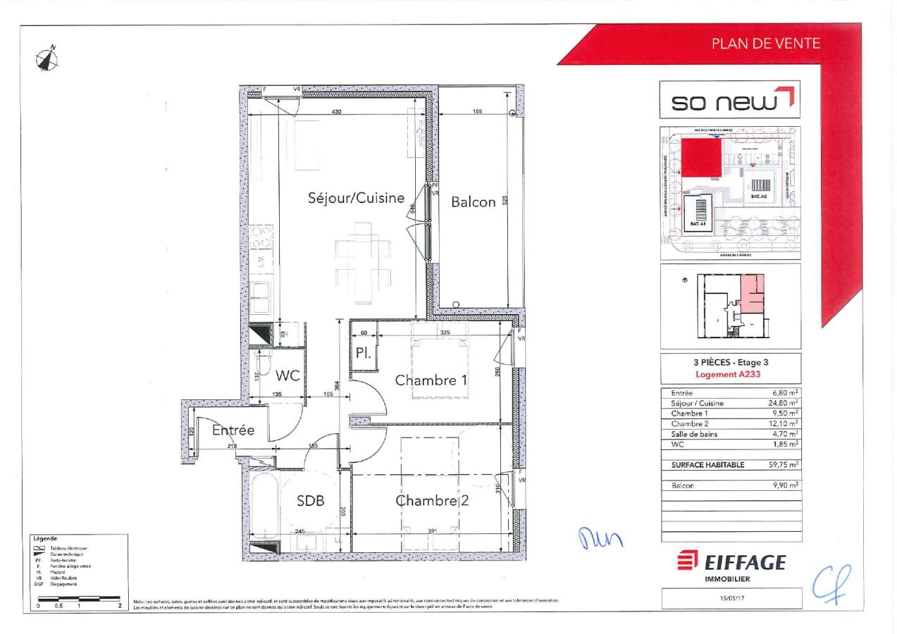 3 pièces - 3ème étage - 60m² - 791,75 € - Photo #4