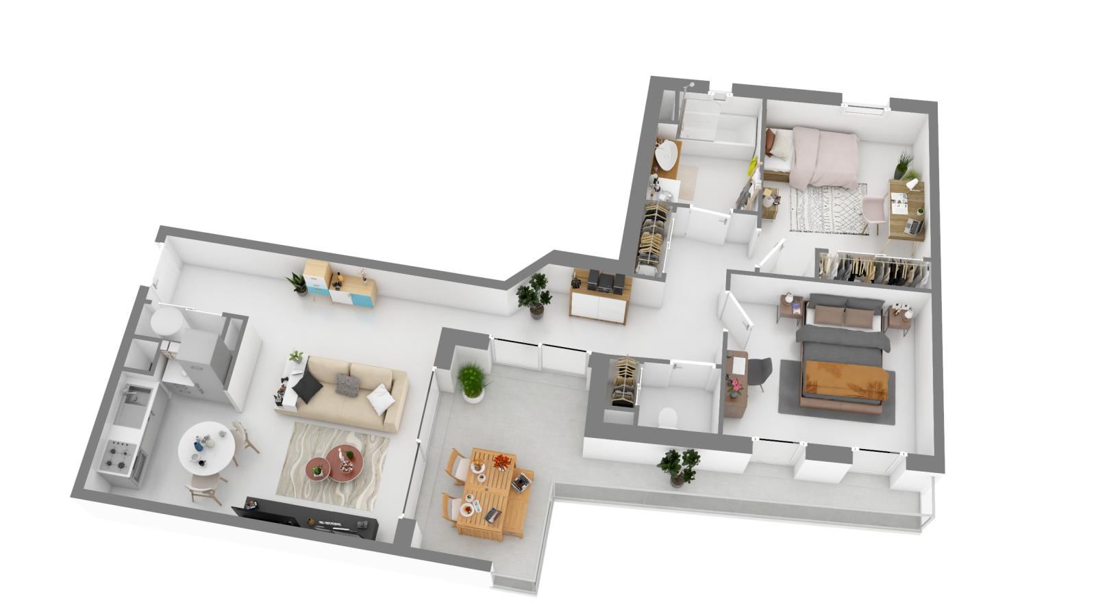 
																			3 pièces - 
																		3ème étage - 67m² - 1 754,36 € - Photo #1