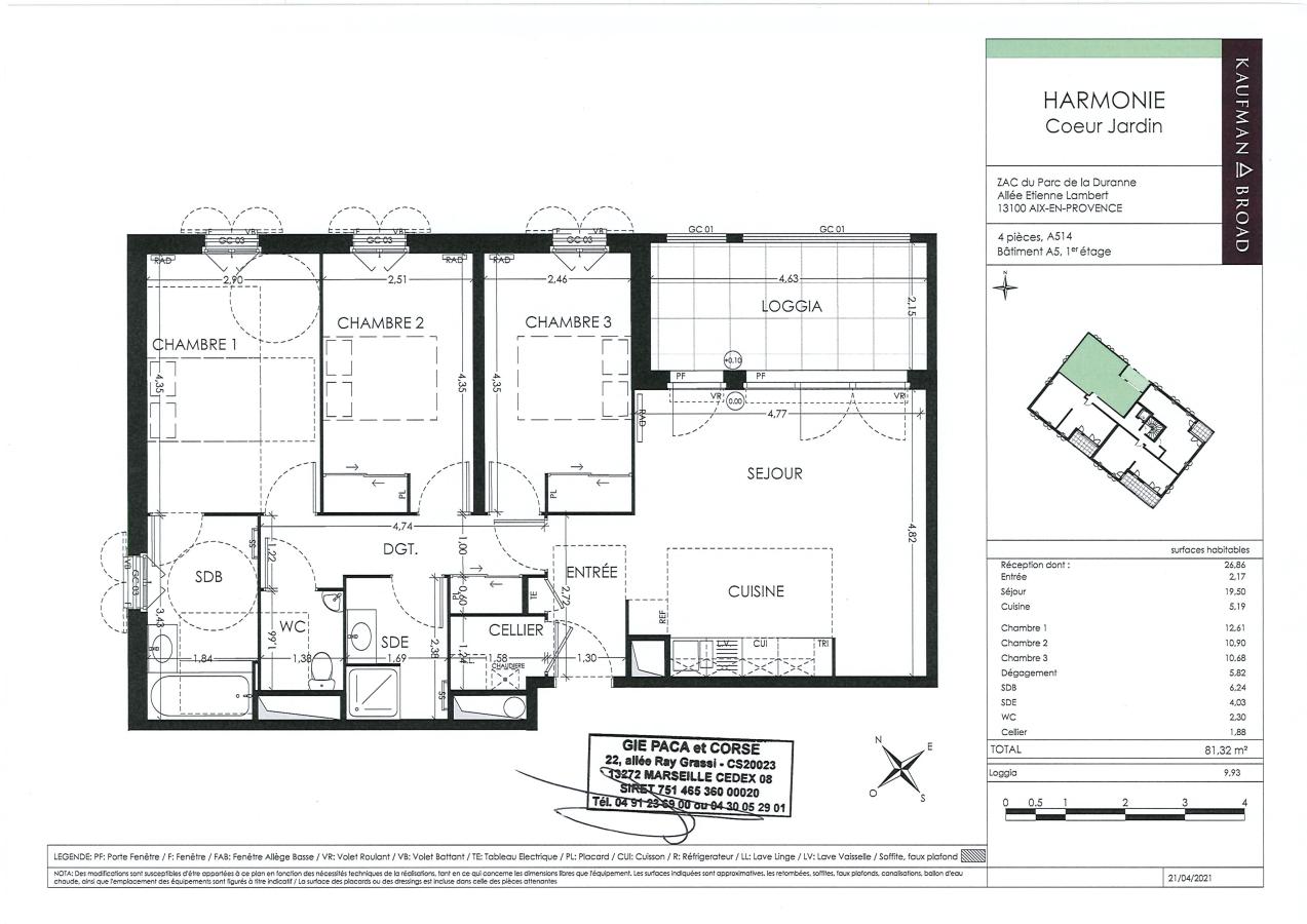 4 pièces - 1er étage - 81m² - 1 230,47 € - Photo #0