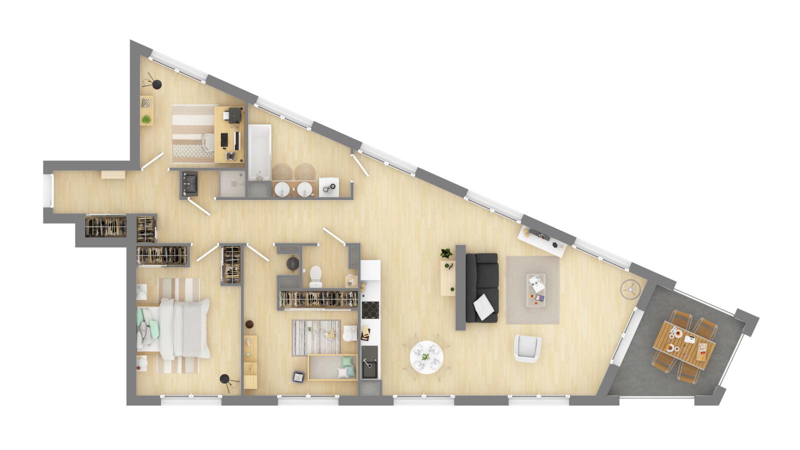 
																																							4 pièces - 
																																						8ème étage - 96m² - 1 337,67 € - Photo #5