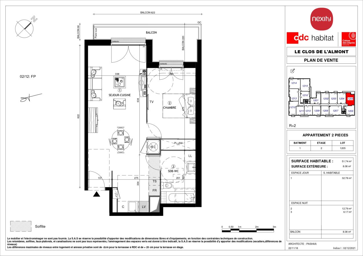 
																			2 pièces - 
																		2ème étage - 52m² - 837,44 € - Photo #0