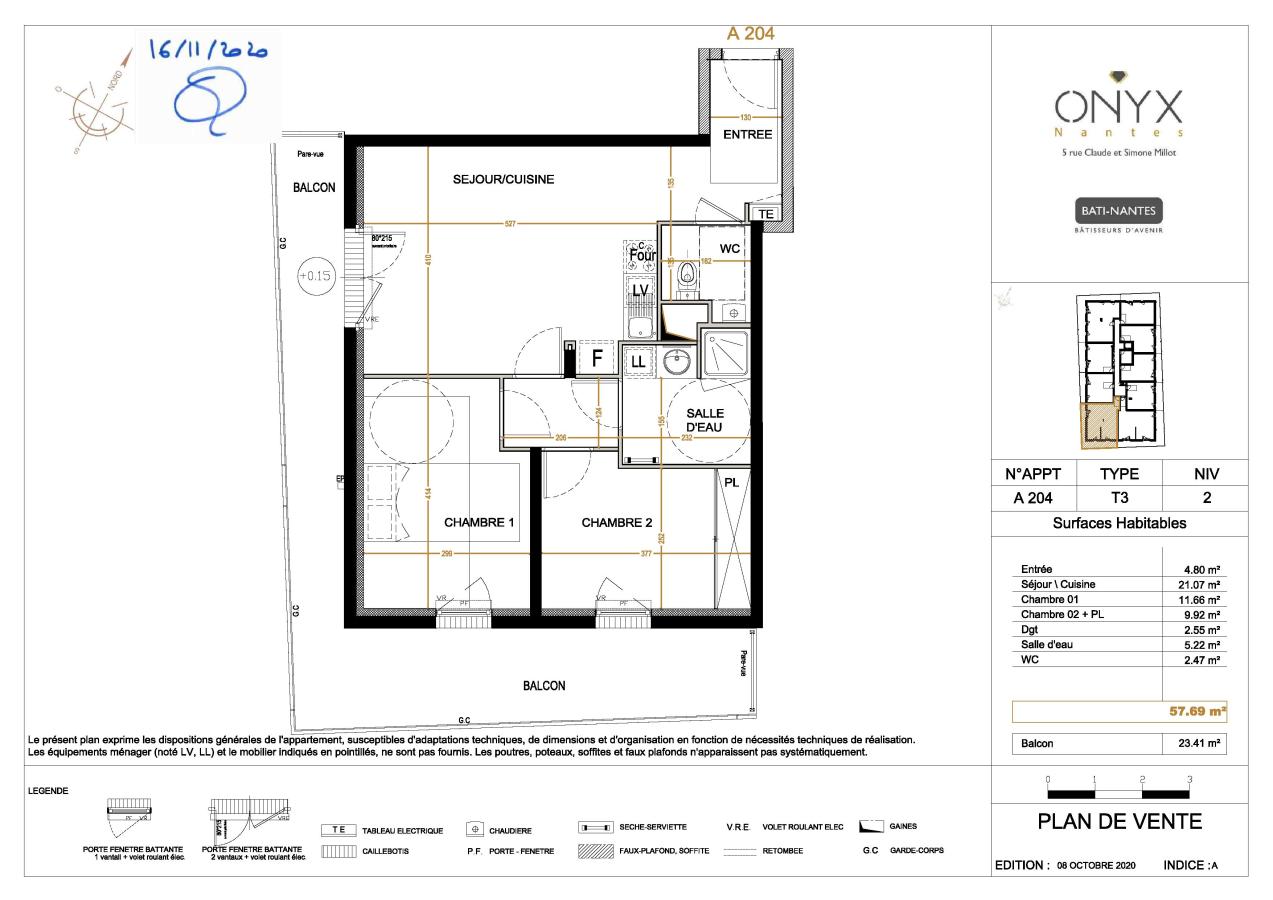 
																																							3 pièces - 
																																						2ème étage - 58m² - 727,07 € - Photo #1