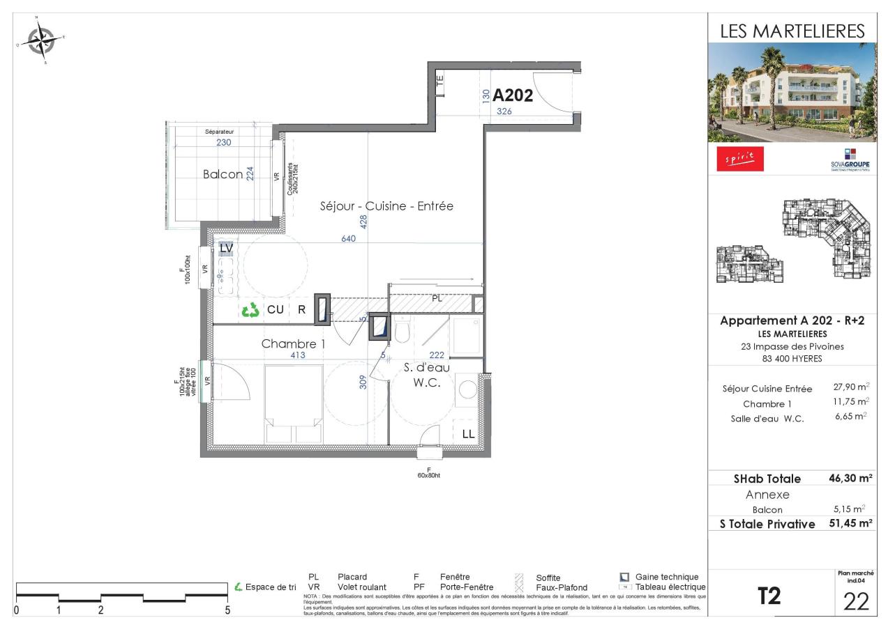 
																																							2 pièces - 
																																						2ème étage - 47m² - 847,02 € - Photo #7