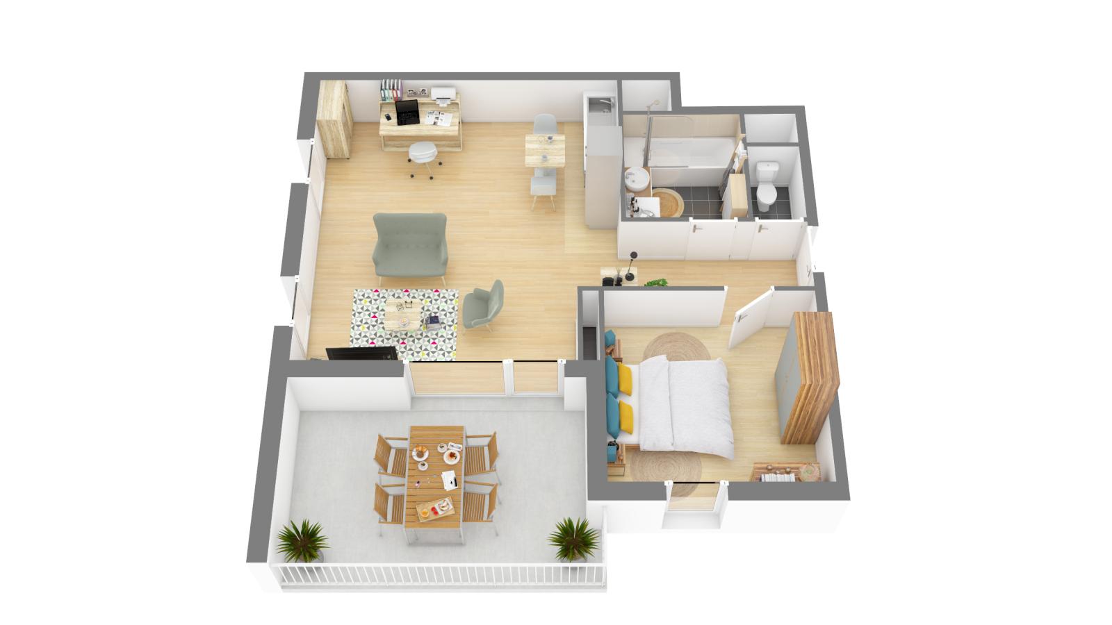 2 pièces - RDC - 50m² - 715,71 € - Photo #1